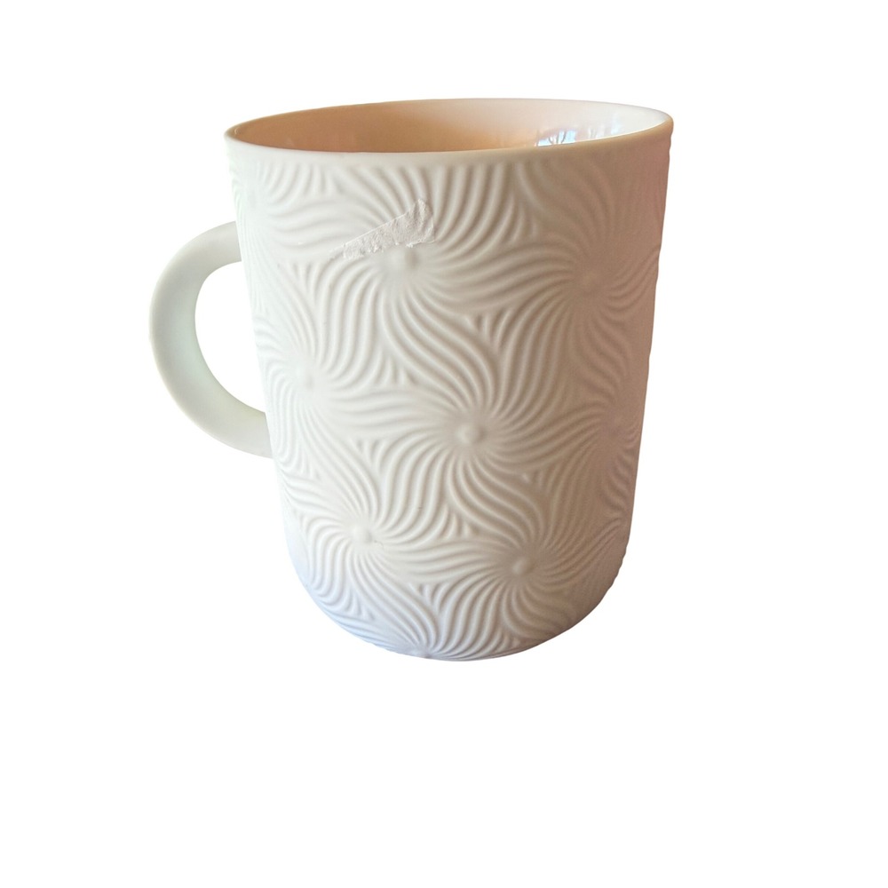 Nespresso Coffee Mug Size OS White Good Embossed Swirl Textured Minimalist